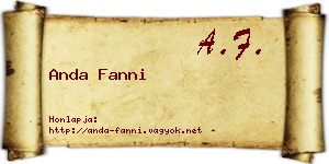 Anda Fanni névjegykártya